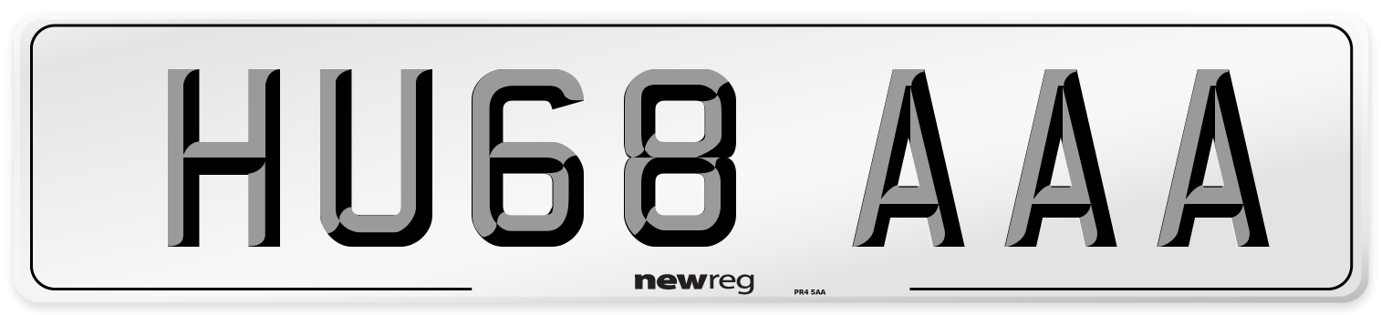 HU68 AAA Number Plate from New Reg